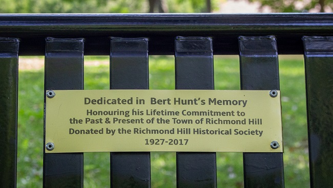 Mill Pond Park - Bert Hunt bench