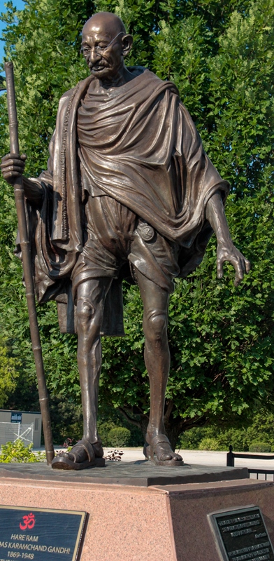 Gandhi Statue at Vishnu Mandir Peace Park