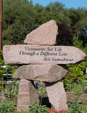 Inukshuk at Vishnu Mandir Peace Park